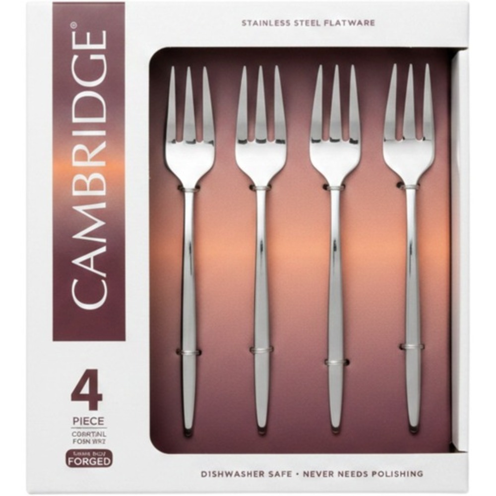 Cambridge Gaze Mirror‎ Stainless Steel 4Piece Cocktail Fork Set Heavy Duty NIB